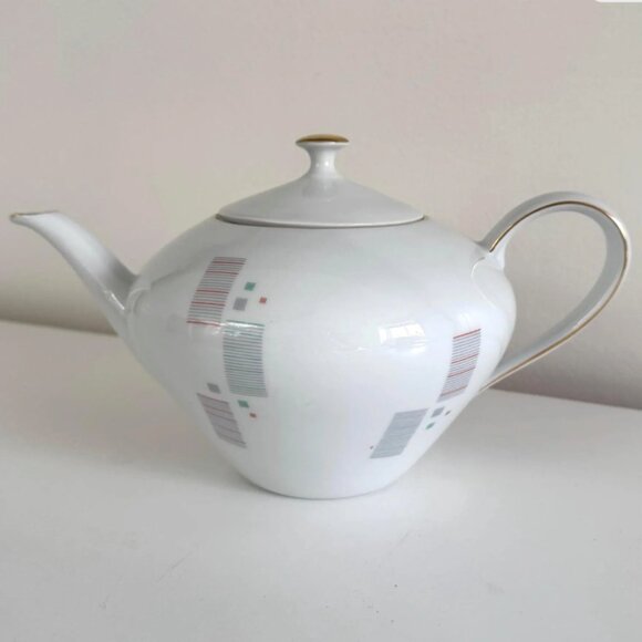 Rare 1960's Bareuther Waldsassen Bavaria Teapot Midcentury Modern Geometric - Picture 1 of 6